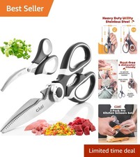 Ultra Sharp Kitchen Shears & Seafood Scissors - Heavy Duty Stainless Steel Set