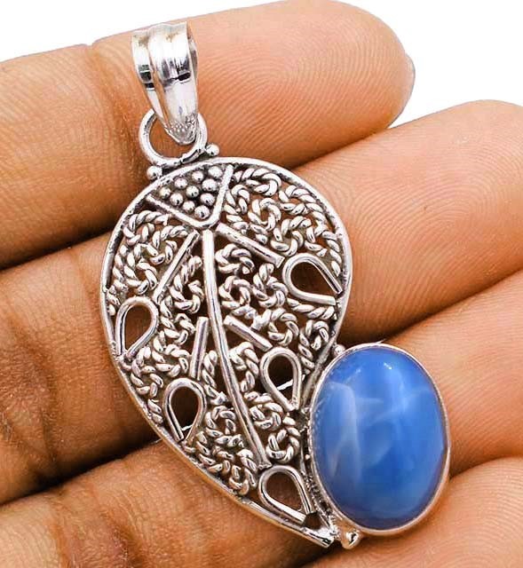 Natural Owyhee Opal 925 Solid Sterling Silver Filigree Pendant Jewelry 