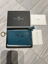 anya hindmarch Cute Eye peacock blue Card Holder/case/wallet/key Chain