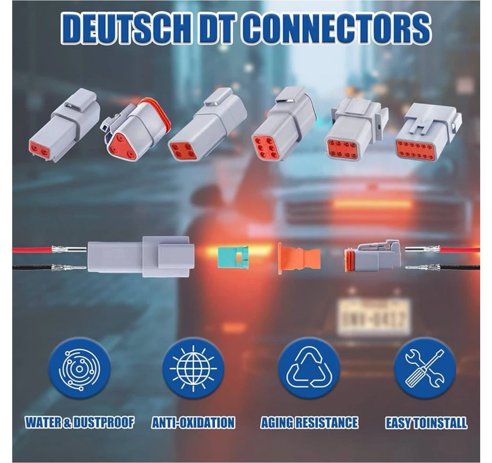 102 шт. 2-контактный немецкий серый разъем DT 12 комплектов, размер 16 сплошные контакты Waterpr - Изображение 2 из 4