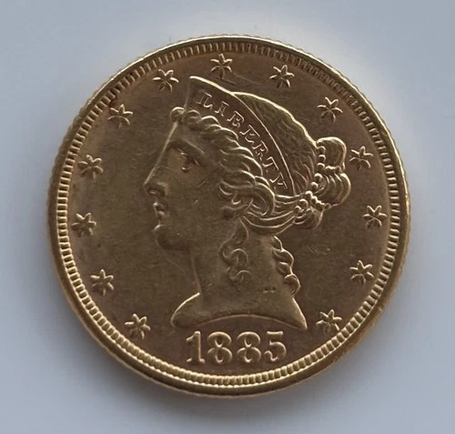 1885-P Liberty Head Gold $5 Half-Eagle US Coin
