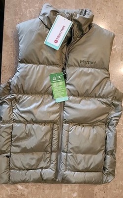 Marmot Mens Guides 700 Fill Quilted Full-Zip Down Vest Vetiver S MSRP:  $200