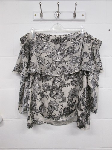 River Island Ivory Mix Floral Print Off Shoulder Top Ladies Size UK 26 BNWT - Picture 3 of 5