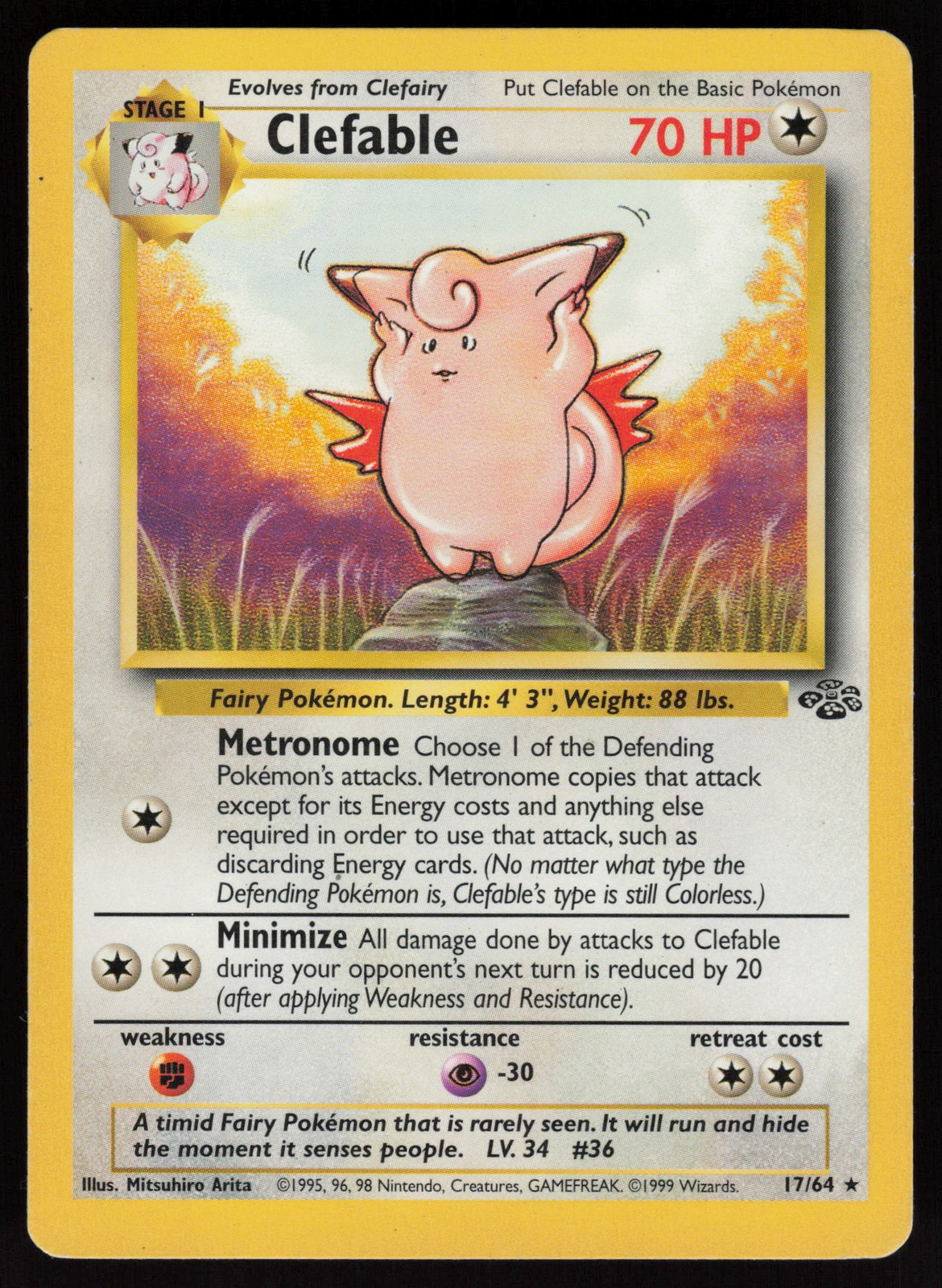 Clefable (17) Rare Jungle 17/64 LP