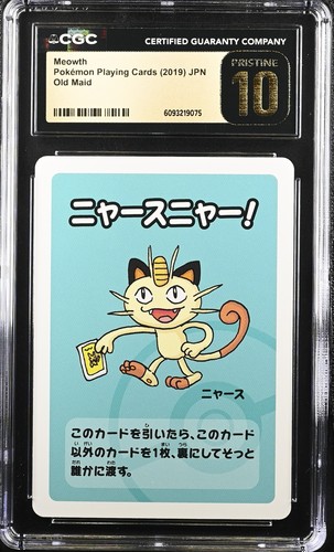 2019 Pokemon Japanese Playing Cards Old Maid Meowth CGC 10 PRISTINE