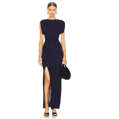 New Diane von Furstenberg Gertrude Dress, Navy Size Large 