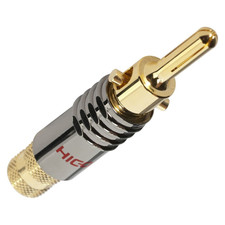4 Vollmetall Hicon Bananenstecker vergoldet /...