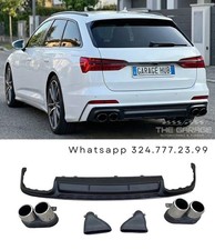 DIFFUSORE POSTERIORE RS6 LOOK + TERMINALI per AUDI A6 (solo S-LINE) dal 2019