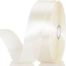 1 Inch Ivory Satin Ribbon 50 Yards for Gift Wrapping, Crafts  Party Decor