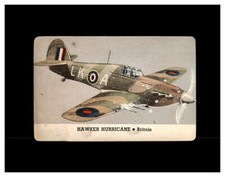 WWII Aeroplanes 1944 Leaf Card-O Chewing Gum series D HAWKER HURRICAN