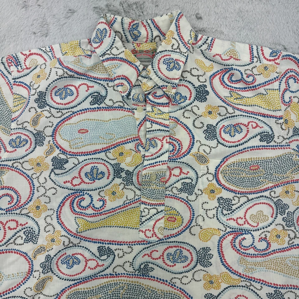 Camisa Hawaiana Reyn Spooner Para Hombre Grande Multi Estampado Paisley Botones Popover Foto 2 de 4