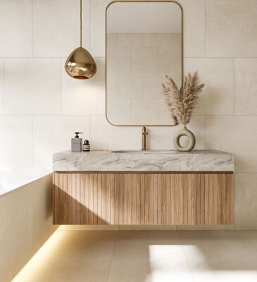 Feinsteinzeugfliese hellbeige Stein matt 60x60 Küche Bad Wand-Boden - 1 Karton