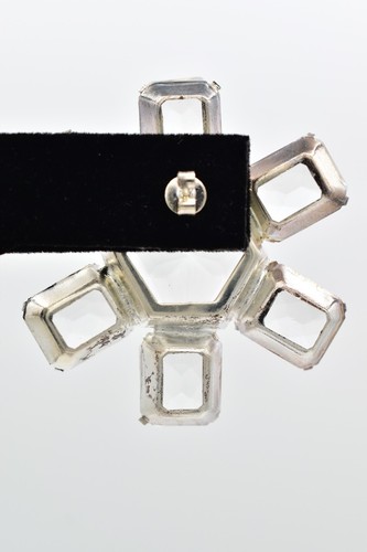 Pendientes de flores vintage transparentes con punta de cristal de lucita bisel abierto gruesos NOS años 80 A25 - Imagen 9 de 12