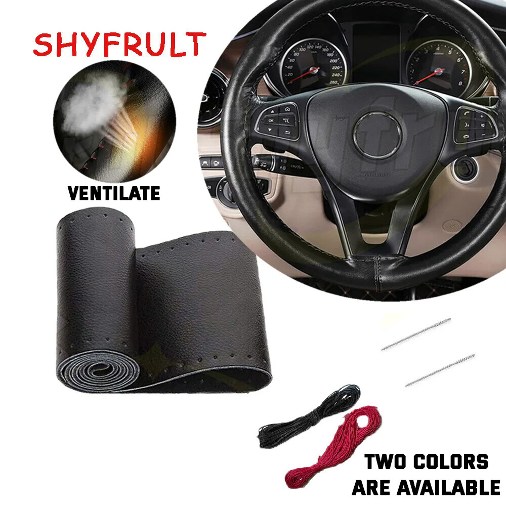 For Ford F150 Car Steering Wheel Cover Genuine Leather Auto Protection Needles