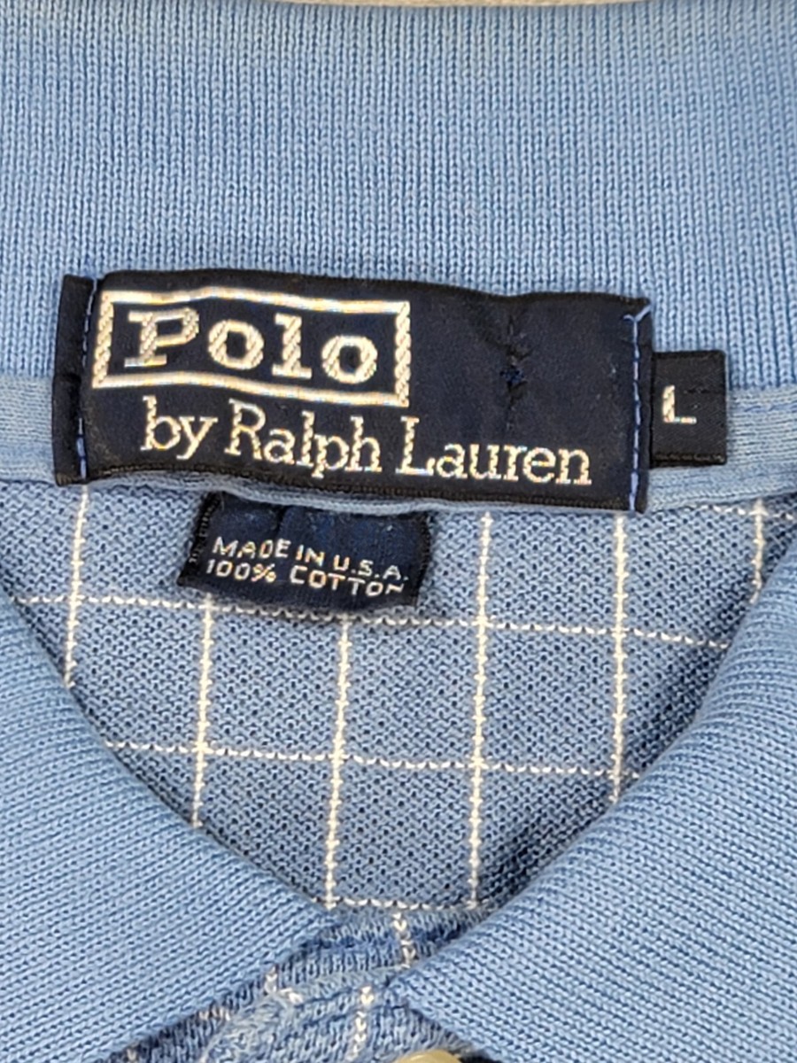 80s Polo by Ralph Lauren USA製 Polo by Ralph Lauren Mens Short Sleeve Stripe Polo Shirt