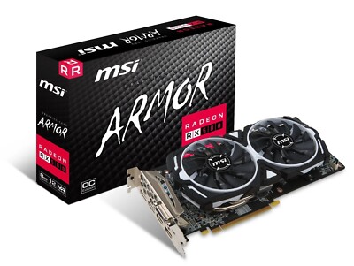 MSI Radeon Armor RX 580 8GB GDDR5 Graphics Card (RX580ARMOR8GOC) Open Box