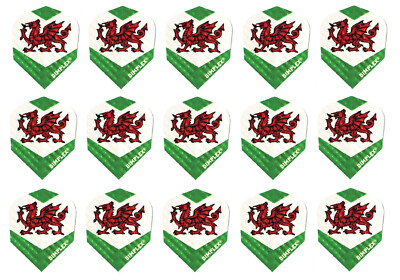 5 Sets Harrows Dimplex Standard Dart Flights - Ships w/ Tracking - Wales Flag