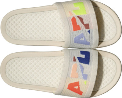 NEW APL Women's Big Logo TechLoom Slide Sandal Pristine Neon