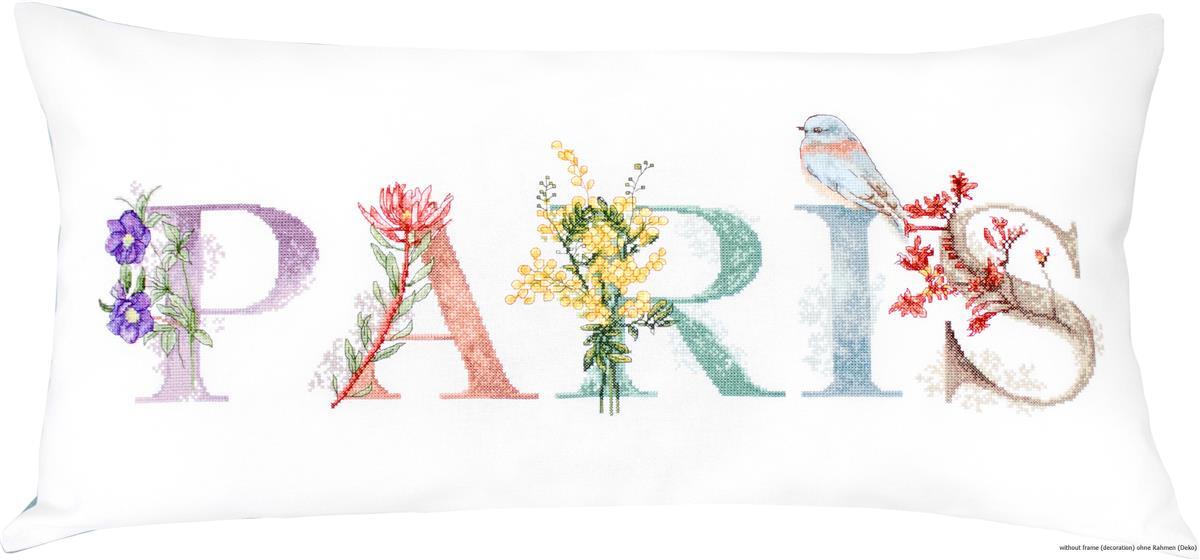 Luca-S counted Cross Stitch kit Pillow ""Paris"", 80x40cm, DIY