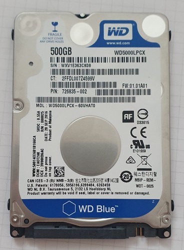 * WD BLUE Western Digital WD5000LPCX 500GB, Intern, 5400rpm, SATA III, 2.5'' HDD