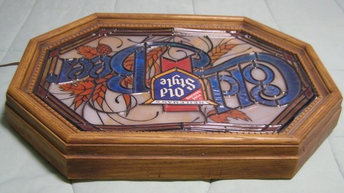 Heileman's Old Style beleuchtetes Kunststoff Bier Schild waagerecht Wandhalterung "Kaltes Bier" - Bild 5 von 11