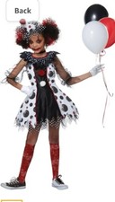 Creepy Clown By Spirit Halloween Costume Girl Child Size L 10-12