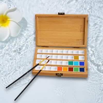 Leere Bambus Farbpalette Farbmischschale robust mit