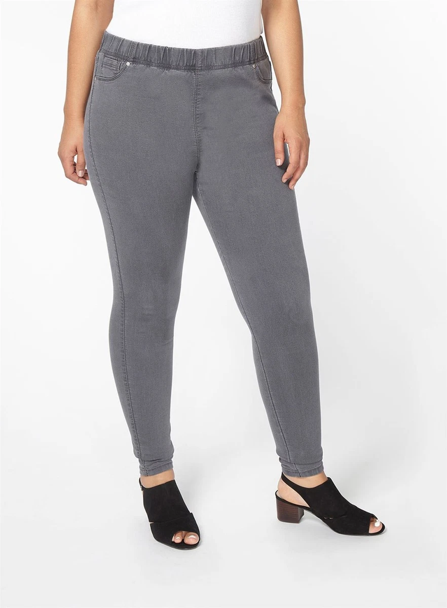Grey jeggings plus hot sale size