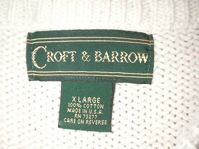 Pull De Chasse Croft & Barrow Homme Taille XL Crème/Vert - Occasion Très Bon État