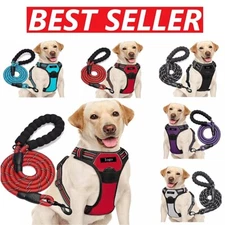Dog Harness & Training Leash No Pull Control Adjustable Large Handle Heavy Duty
