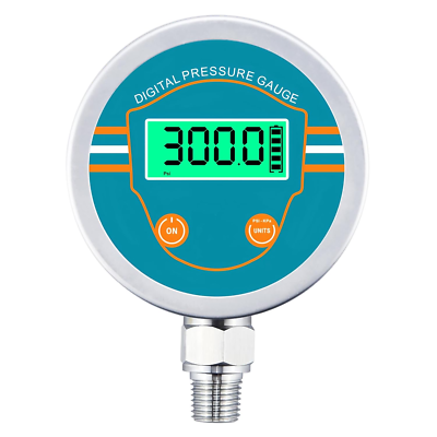 #ad Digital Pressure Gauge 0 300 Psi Range Digital Water Pressure Gauge 1 4 NPT Bot $93.99