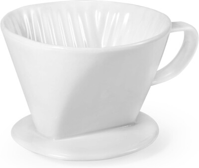 Pour Over Coffee Dripper Ceramic Pour over Coffee Maker with 3 Holes Flat Bottom
