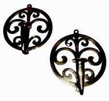 Vintage High-Quality Brass Hanging Candle Wall Sconces Metal crafters Fun