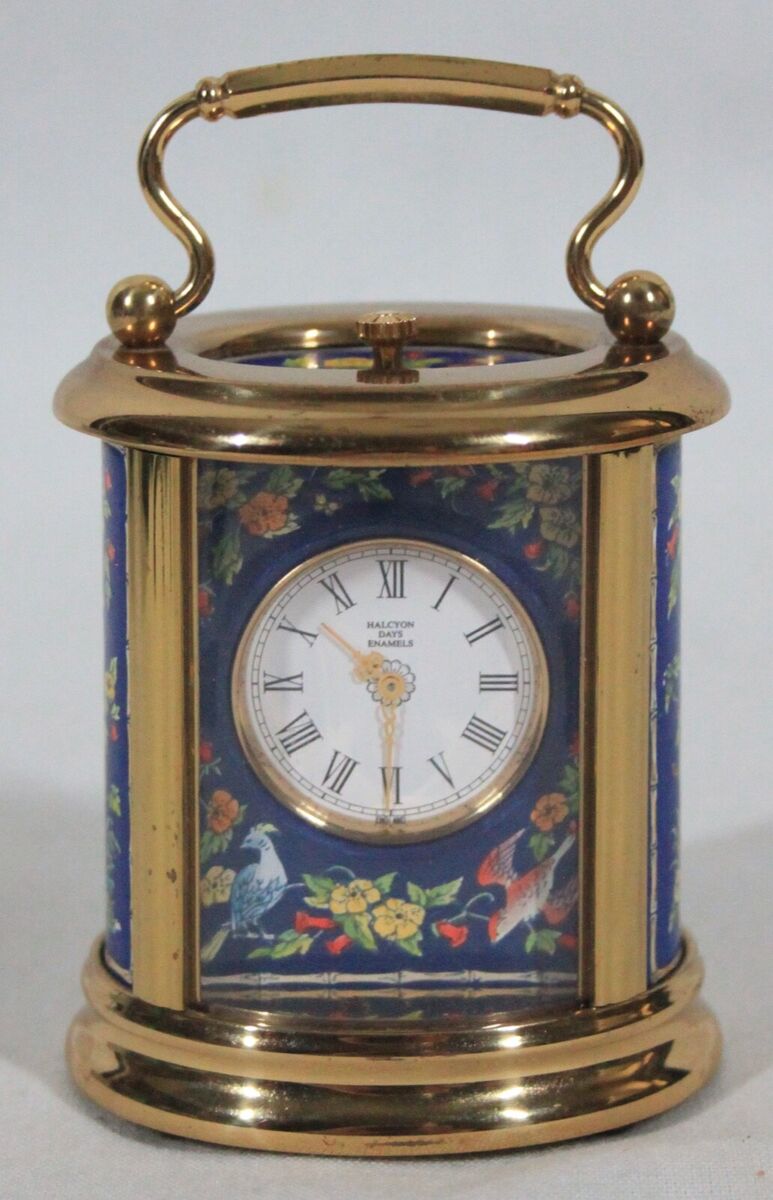 RARE! VINTAGE HALCYON DAYS BLUE ENAMEL WITH BIRDS & FLOWERS RARE! VINTAGE HALCYON DAYS BLUE ENAMEL WITH BIRDS & FLOWERS