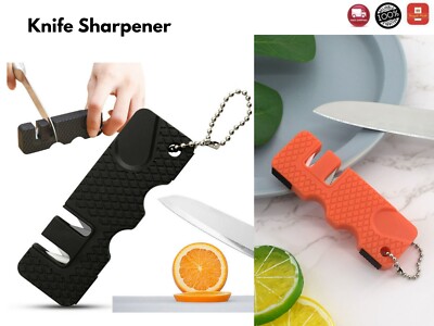 Weltbester Messerschärfer mit PowerGrip Technologie Küchenwerkzeug schwarz/orange