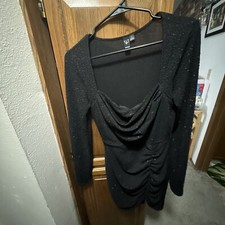 Windsor Black Sparkly Long Sleeve Dress size large