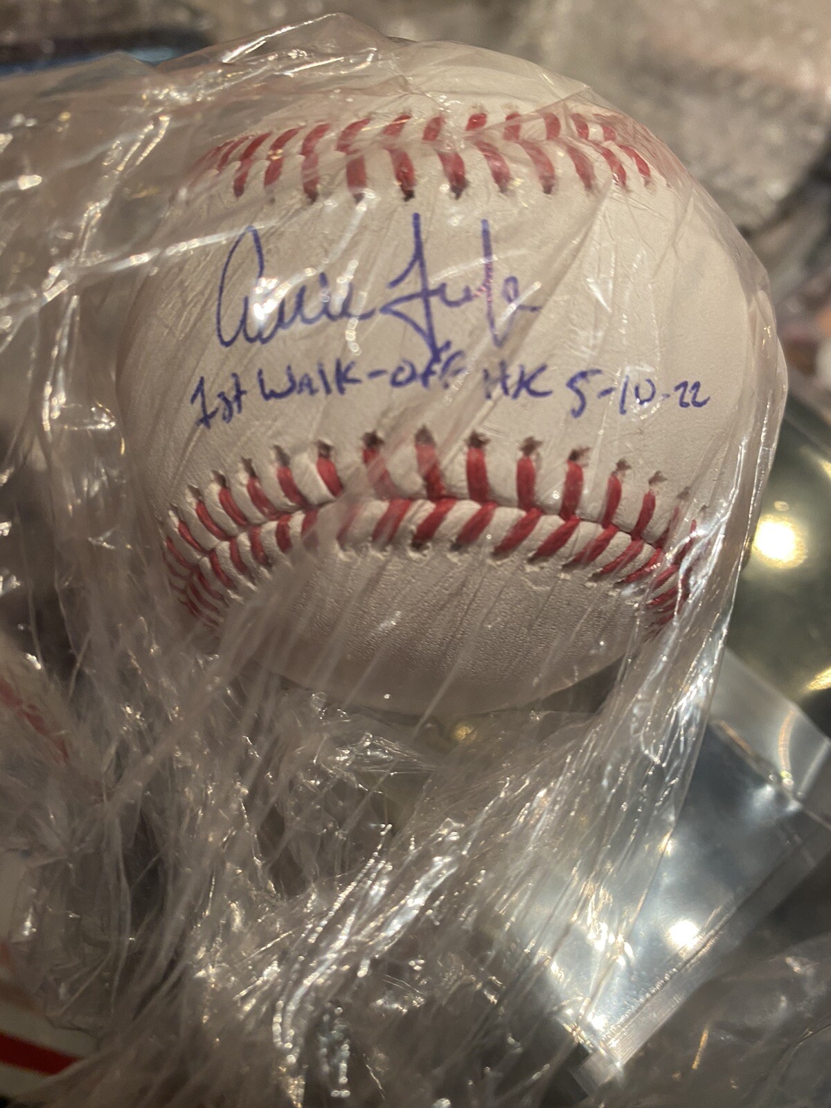 Aaron Judge Autographed Signed New York Yankees 2022 N w York Yankees Baseball 1st Walk-Off HR 5-10-22 