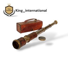 ANTIQUE BRASS TELESCOPE MARINE NAUTICAL LEATHER PIRATE SPYGLASS VINTAGE SCOPE