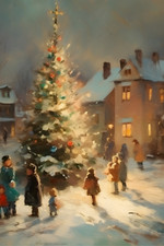 CHRISTMAS TREE CANVAS PRINT WALL ART READY TO HANG CA68