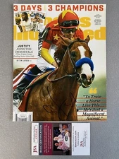 JOCKEY MIKE SMITH AUTOGRAPH 8x10 SPORTS ILLUSTRATED COVER PHOTO 2018 JUSTIFY JSA