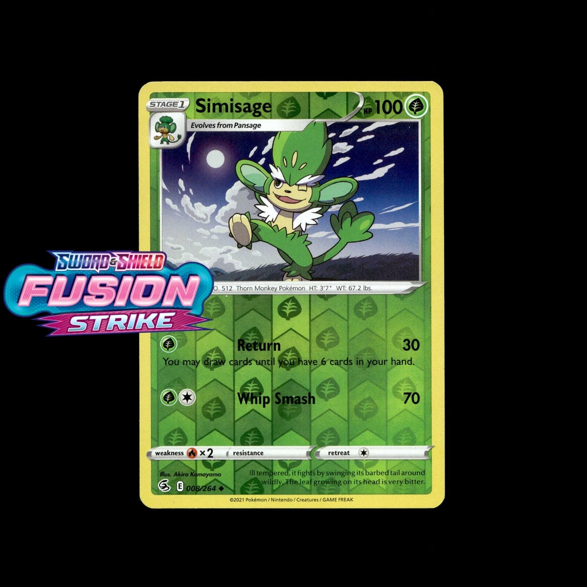 simisage pokemon card value 008/264 - Simisage (Reverse Holo) Pokemon Card main image 0