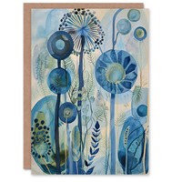 Abstrakt Wildblumen Aquarell Blumen Geburtstagskarte