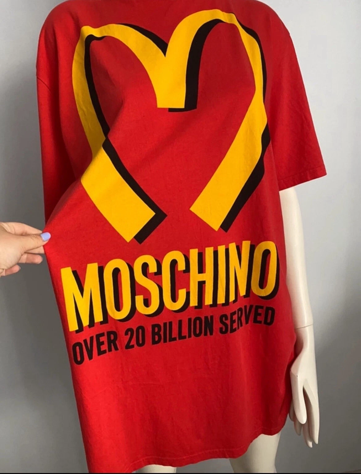 MOSCHINO Camicia Abito Donna M Rosso Giallo Mcdonalds Jeremy Scott Mini T shirt