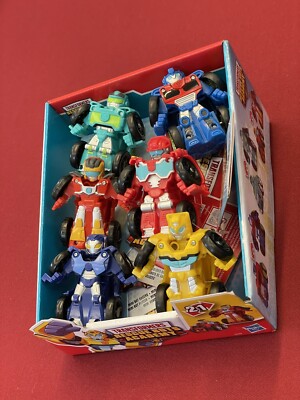 Komplette Sammlung 6 Figuren TRANSFORMERS Rescue Bots Academy + Aufsteller