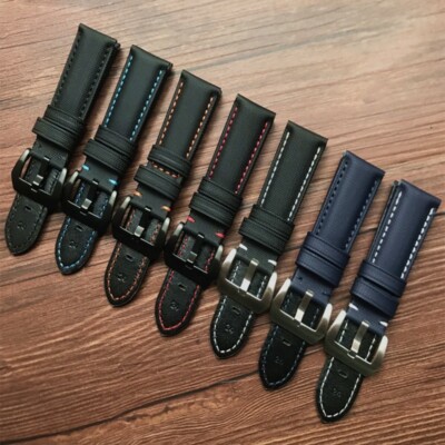 Quality Carbon Fibre Bottom Canvas Watch Band Straps Mens for Panerai 22 24 26mm