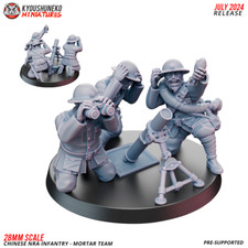 WW2 Miniatures Chinese Nationalist Army NRA Mortar Team Bolt Action 15 28mm  3D