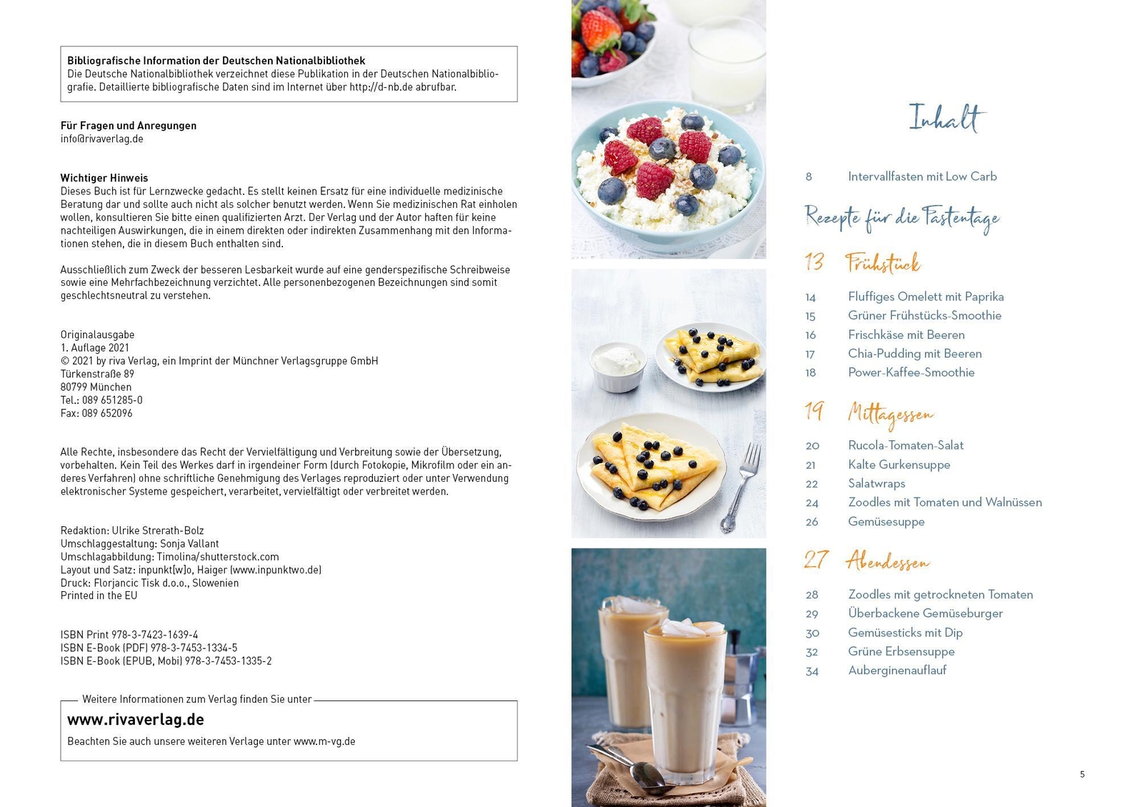 Thumbnail - Intervallfasten Low Carb | Low-carb-rezept Des Tages | Taschenbuch |