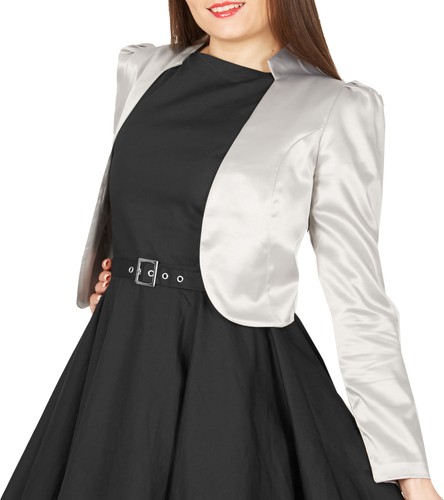 Formal Long Sleeve Wedding Bridesmaid Prom Bolero Shrug Jacket Coat - Picture 5 of 21
