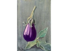 Eggplant – Original Oil Painting Still life Kitchen art 8x12"