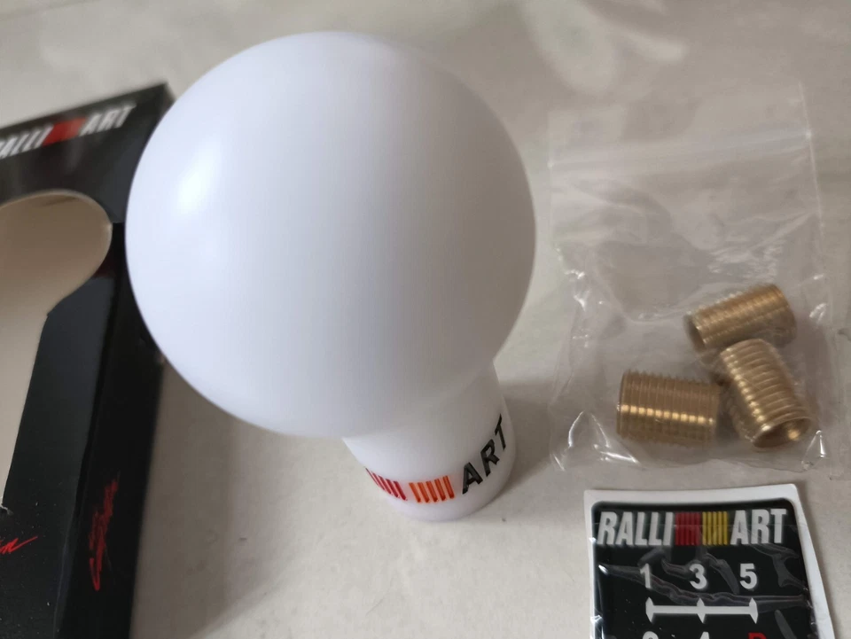 RALLIART BLANCO perilla de cambio para MITSUBISHI LANCER EVO MIRAGE ECLIPSE ASX MIVE Foto 3 de 4